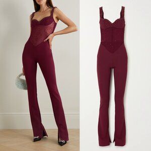 Clio Peppiatt + The Vanguard Anemone Embellished Crepe Jumpsuit XS NWT